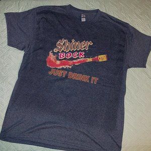 NWT Shiner Bock Just Drink It tee sz L Dark Gray - 0002